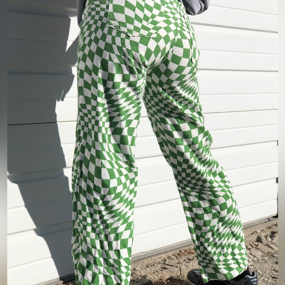 Green white geometric jeans size 27 - Picture 4 of 4